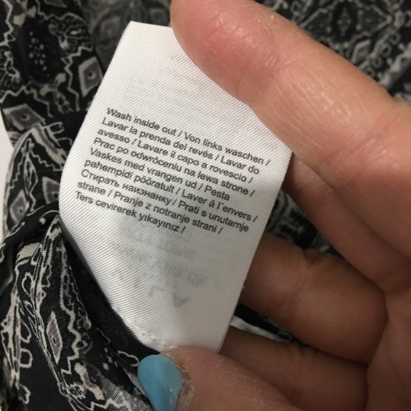 ASOS Embroidered Sheer Black Printed Blouse - Picture 6 of 6